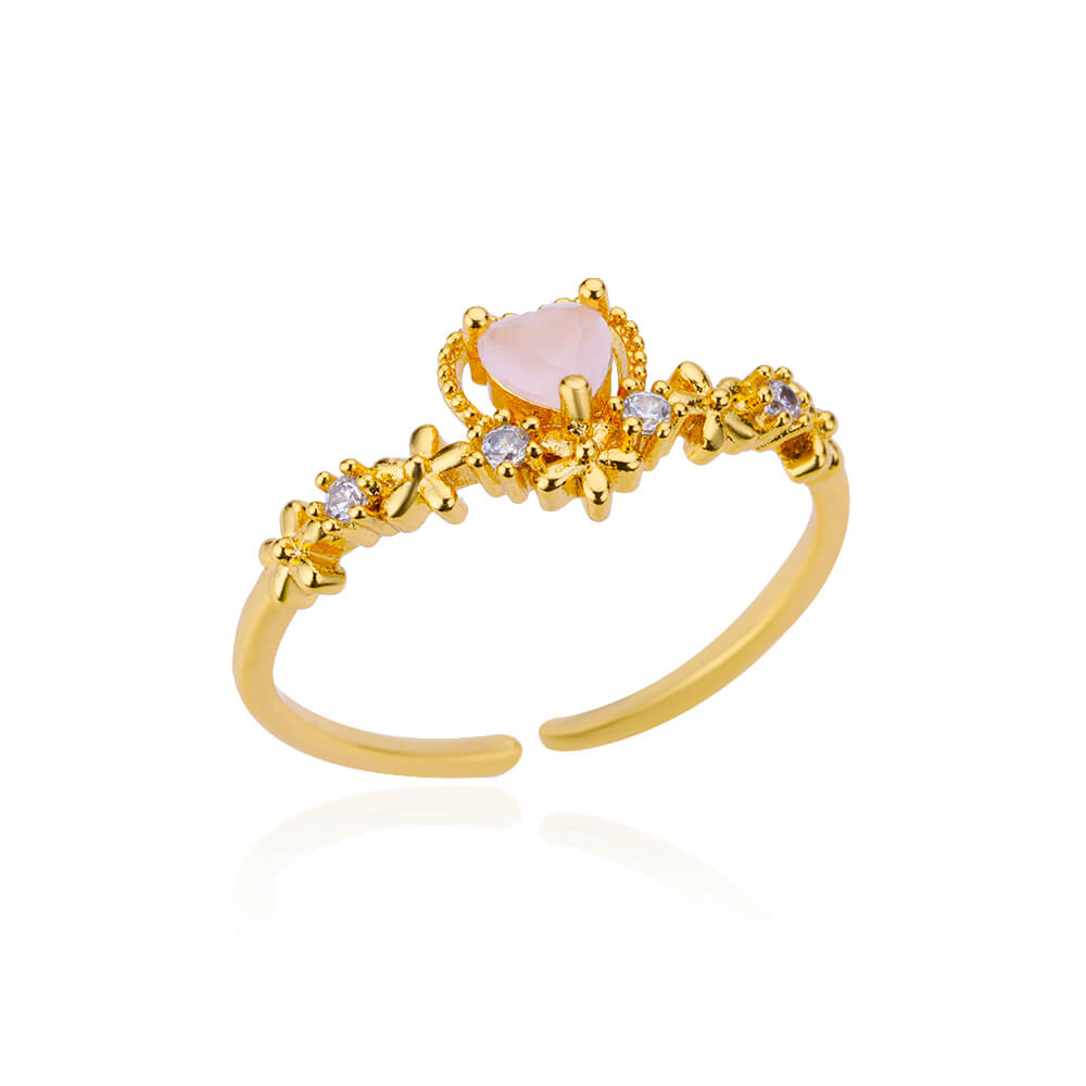 Zircon Heart Rings For Women Stainless Steel Adjustable Heart Ring Trend Wedding Jewelry anillos
