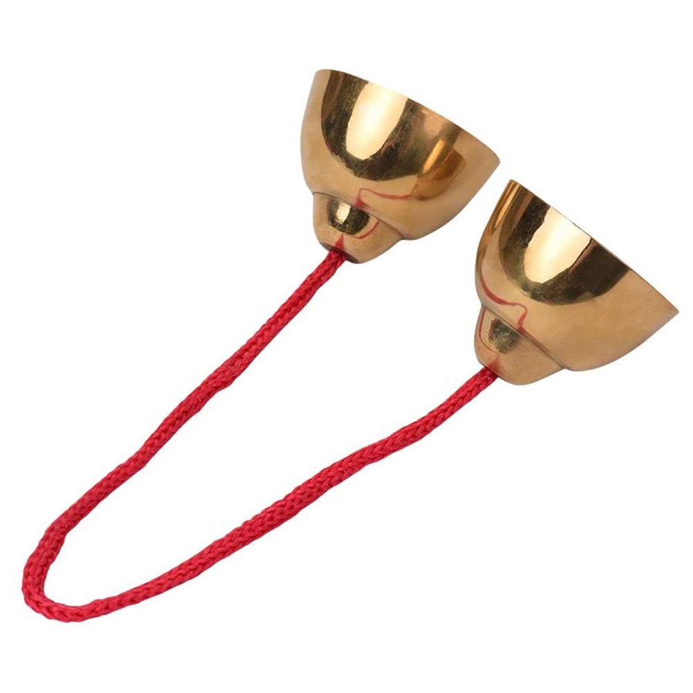 1 пара золотых сплавных колокольчиков, ударных колокольчиков, музыкальных инструментов, ритмических игрушек, ручных колокольчиков