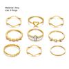 9 Pcs/Set Lady Exquisite Finger Ring Simple Vintage Creative Ring Set for