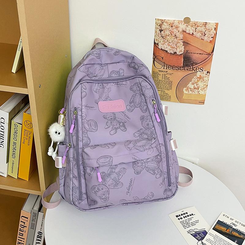 Schoolbag Korean version schoolbag for female junior high school students Large capacity fresh and cute backpack for middle school students High