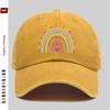 pc Rainbow And Heart Pattern Printed Baseball Cap Bohemian Style Rainbow Design Sun Hat Comfortable Lightweight Trucker Decor