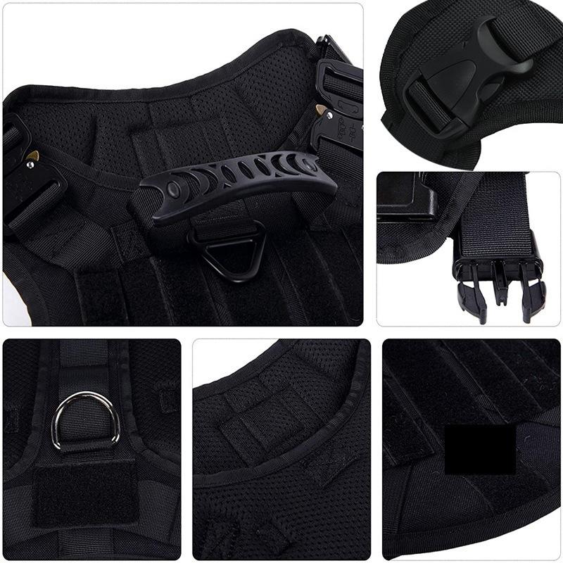 Тактический жилет для собак — прочная нейлоновая нагрудная шлейка для крупных собак, регулируемый тренировочный жилет и защита на открытом воздухе
