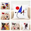 JJoan MMiro Abstract Art Painting Cushion Cover Linen Pillowcase Soft  for Sofa Bed Home Room Decor