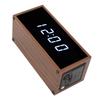 Цифровой будильник с функцией беспроводного зарядного устройства MDF PVC LED Display Коричневый Независимые функциональные клавиши