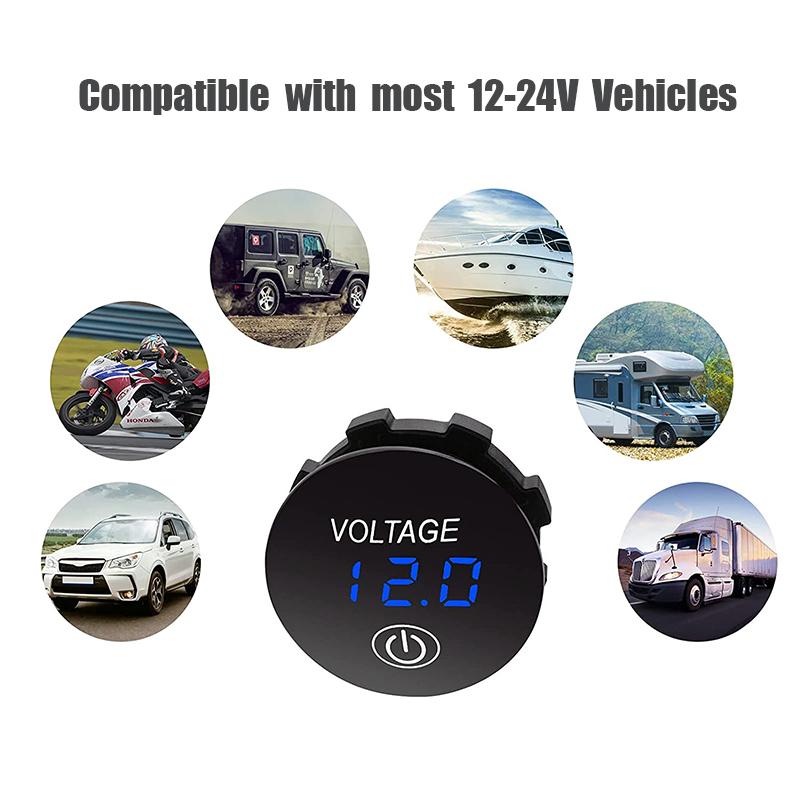 12 В светодиодный цифровой вольтметр водонепроницаемый измеритель напряжения тестер аккумулятора с цифровой сенсорной панелью дисплея для автомобиля лодки морской