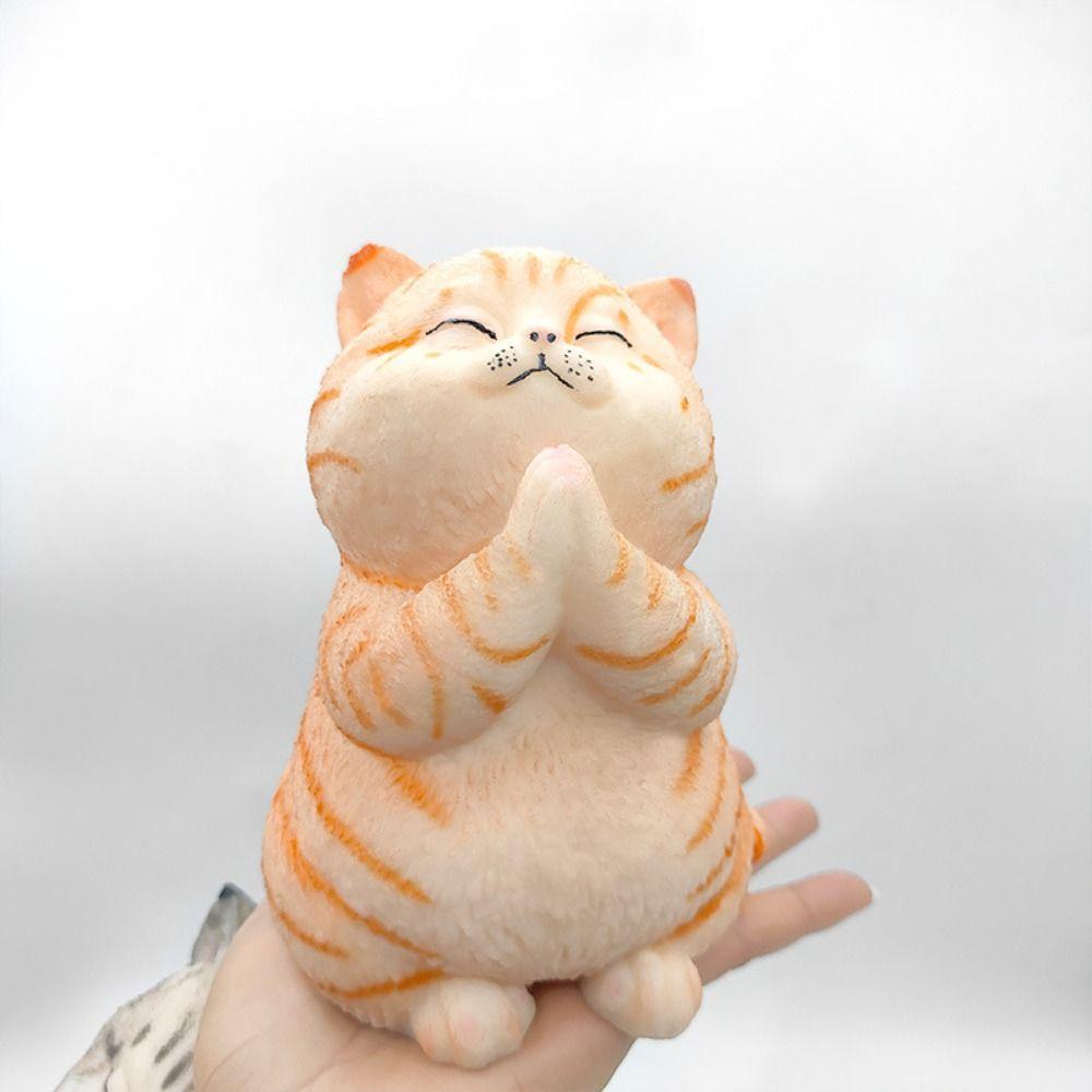 Молящийся Кот Большая Кукла Кошка Игрушка-пищалка Мультяшное Животное Искусственная Кукла Игрушка-пищалка Украшения