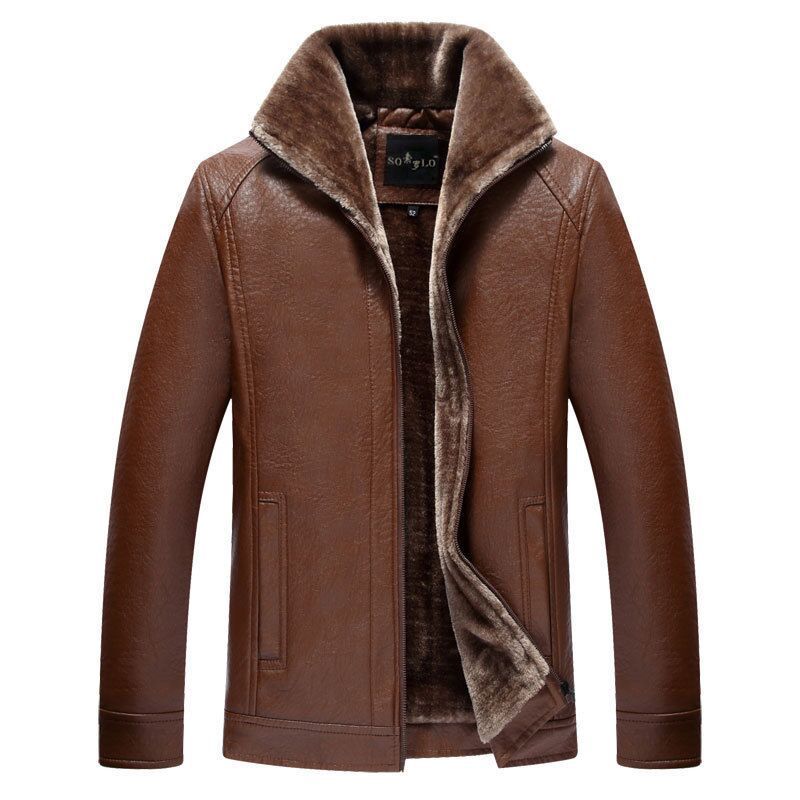 Мужская зимняя повседневная модная кожаная куртка Повседневная кожаная куртка Мужской топ