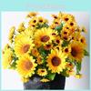 Sunflowers Bouquet Single Artificial Flower For Wedding And Decoration Home