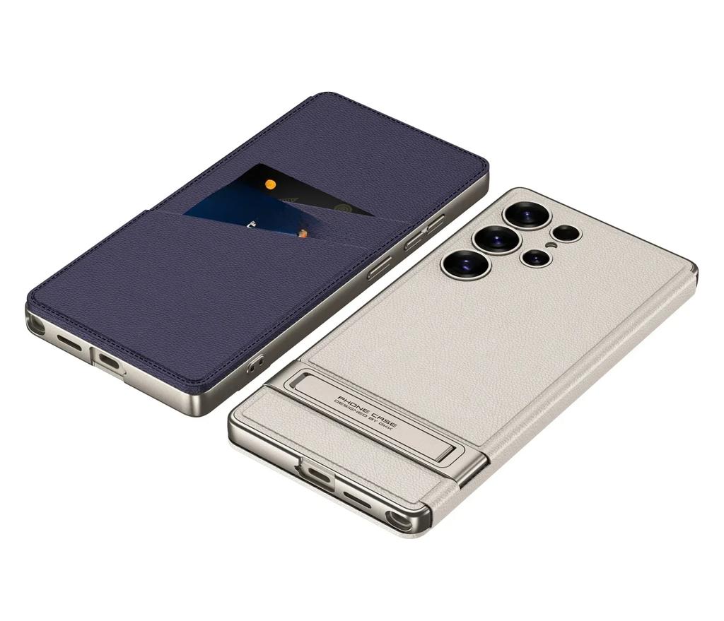 Kickstand Wallet with Card Holder Electroplated PU Leather Full Coverage Phone Case For Samsung Galaxy S25 Ultra Flip Cover