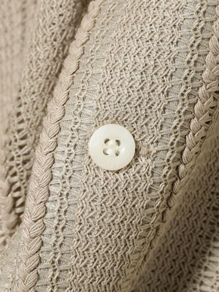 Мужская сетчатая рубашка Beams с открытым воротником, размер ПЕСОЧНЫЙ, размер L, 11011512147