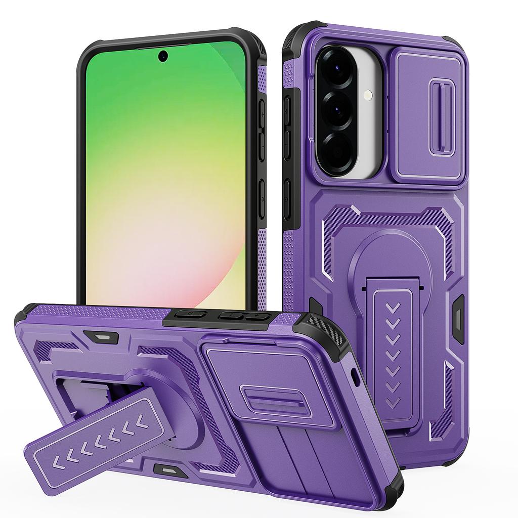 Чехол-слайдер с защитой камеры и подставкой для Samsung Galaxy A16 A26 A36 A56 A17 A37 A57 5G, ТПУ-рамка, пластиковая задняя крышка