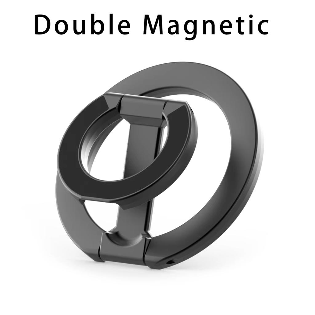 Двойной магнитный держатель-кольцо для мобильного телефона, совместимый с сериями iPhone 16 12 13 14 15 MagSafe, съемная подставка-держатель для мобильного телефона