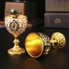 1pc, Vintage Embossed Metal Chalice Goblet for Wine, Champagne, and Liqueur - Perfect for Bars, Restaurants, and Home Decor