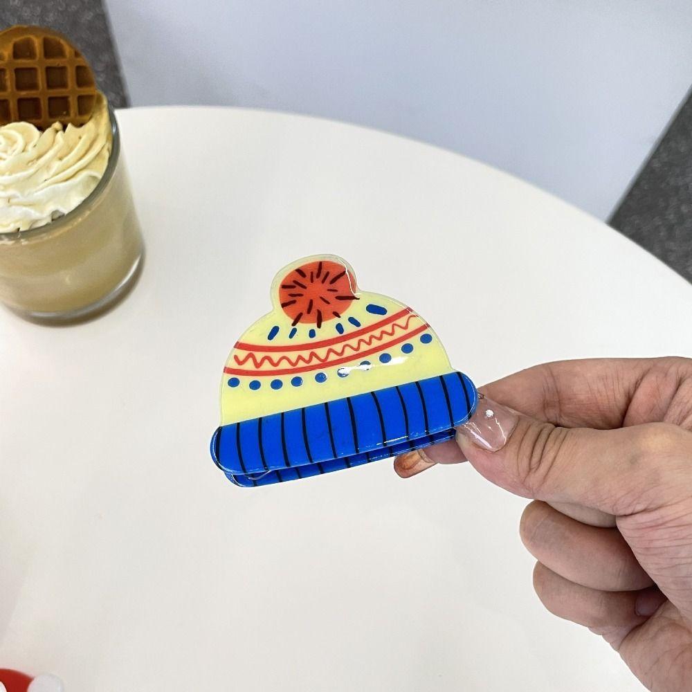 Christmas Snowman Santa Claus Christmas Tree Grab Clip Hair Claw Colourful Hat Small Shark Clip Hair Clip Gift Hair Accessories