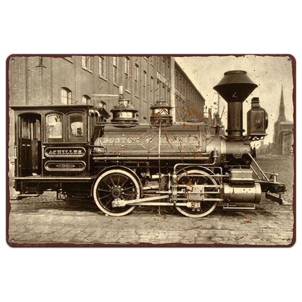 Металлический постер с поездом, винтажные тарелки, оловянные знаки, настенный постер, ретро-налет, постер, бар, паб, клуб, стены, домашний декор, настенные наклейки, плакат