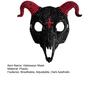 Black And White Mask Halloween Rhinestone Full Face Mask, Skull Ram Horn Comfortable Headgear Masquerade Sparkly Crystal Glitter Party for Adults