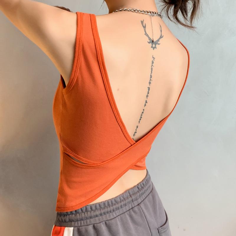 Q Tiktok Belt Chest Pad Sports with A Beautiful Back Strap Network Red Explosive Small Vest Female Summer Outside Wear Tide Bottom Female