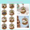Cute Cartoon Acrylic Car Hanging Decoration For Christmas Tree Shell Sleeping Dog