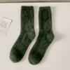 Solid Color Thick Fashion Trendy Middle Tube Hosiery Mink Velvet Man Socks Korean Style Socks