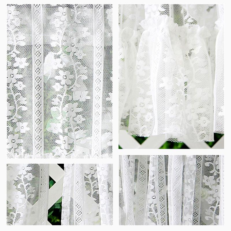 1 шт. Короткие шторы Окно Дверь винного шкафа Полиэстер Французский стиль Кружево Кухня Маленький ламбрекен Жаккард Полупрозрачные с оборками Штора