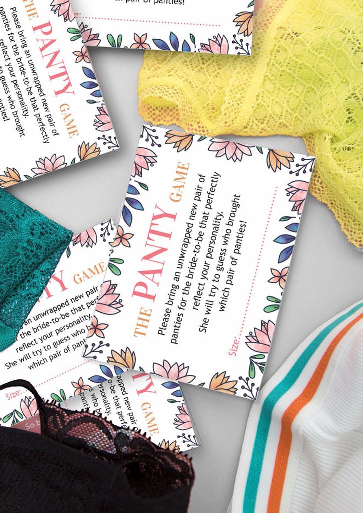 Inkdotpot Девичник, девичник, игра в трусики, цветочная игра в свадебный душ, 1 знак, размер 30