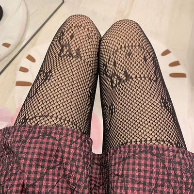 Kawaii носки, ажурные чулки выше колена, чулки с милым котом, носки в стиле Лолиты, женские колготки, колготки G