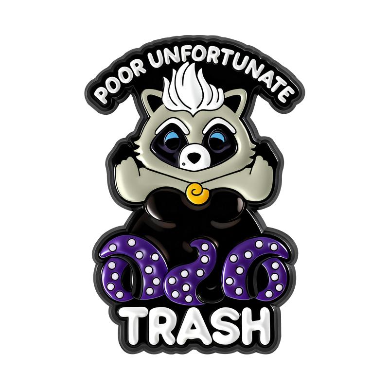 Trash Raccoon Enamel Pins Cartoon Mermaid Brooches Lapel Badges Poor Unfortunate Cute Animal Jewelry Gift for Friends