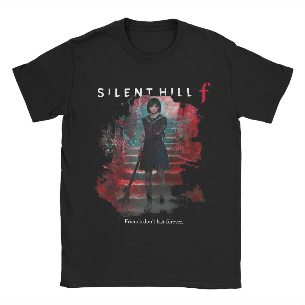 Хоррор-игра Silent Hill F Футболки Мужские Хинако Симидзу Юмор Чистый Хлопок Футболки Круглый Вырез Короткий Рукав Футболки 6XL Одежда