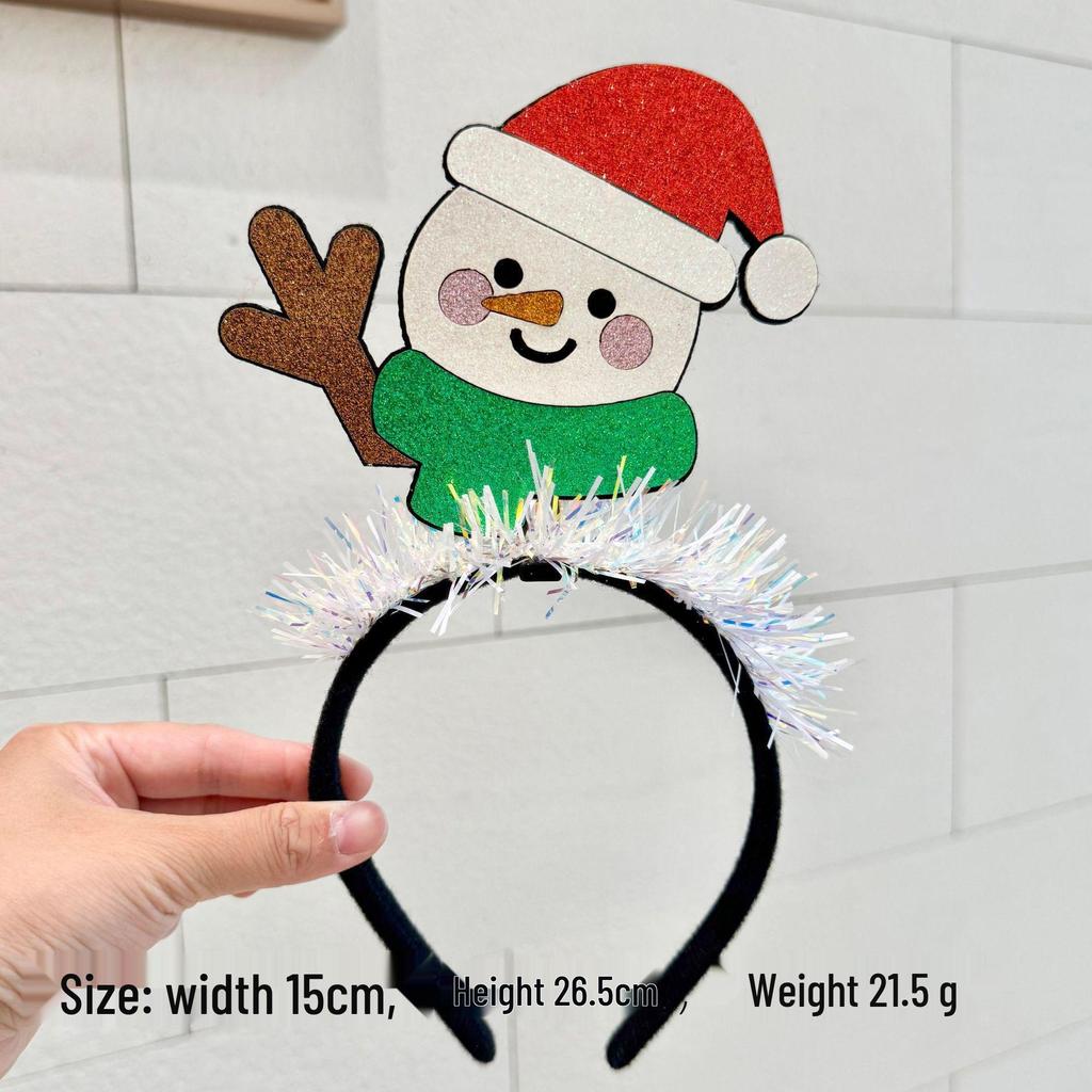 Christmas Elk & Snowman Headband: Festive & Charming Hair Accessory for Women