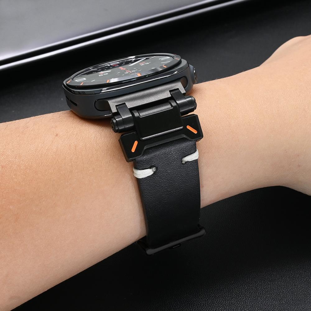 Кожаный ремешок без зазоров для Samsung Galaxy Watch Ultra 7 47 мм Роскошный браслет из нержавеющей стали для sasmung GALAXY 47MM ULTRA 7 Ремешок
