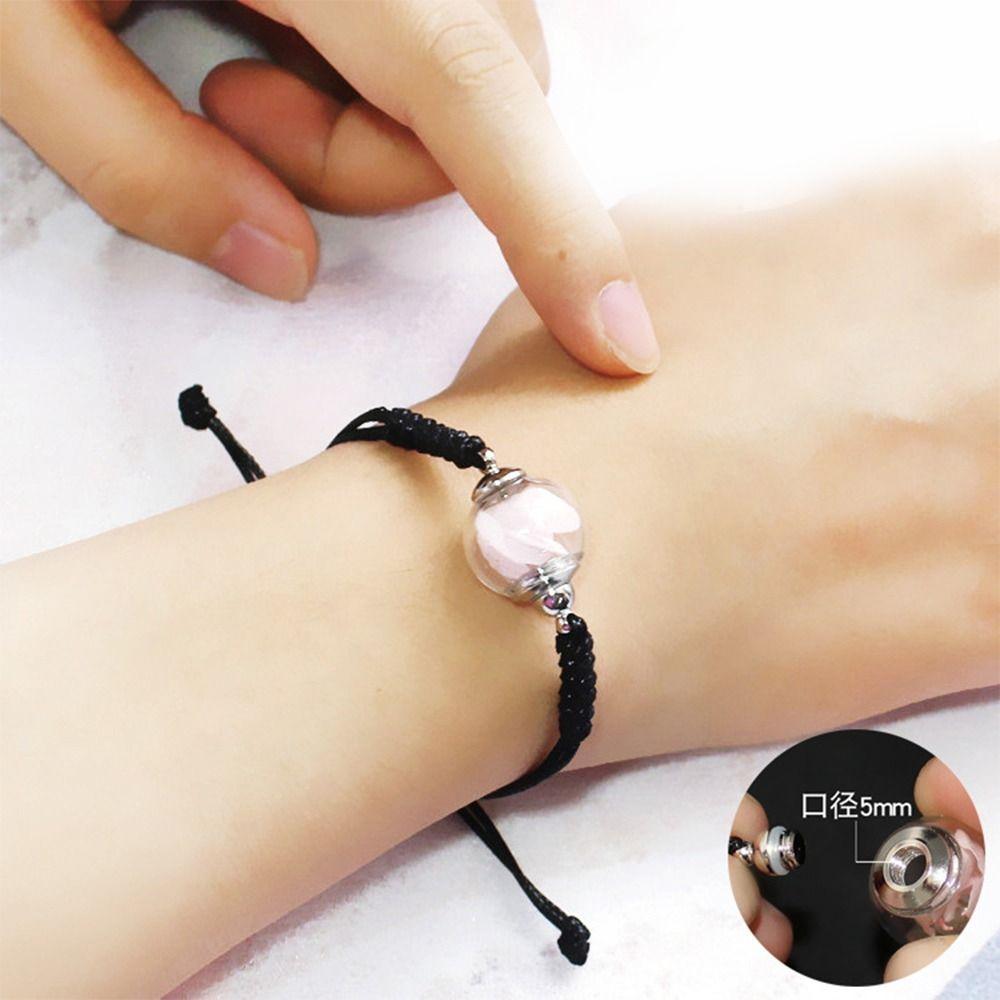 DIY Wishing Bottle Bracelet Multicolor Curve Cube Pendant Gift Vial Cord Bracelet