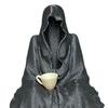 Halloween Black Robe Ornament Spooky Gothic Grim Reaper Figurine Statue Sculpture Holiday Party Home Office Desktop Decoration
