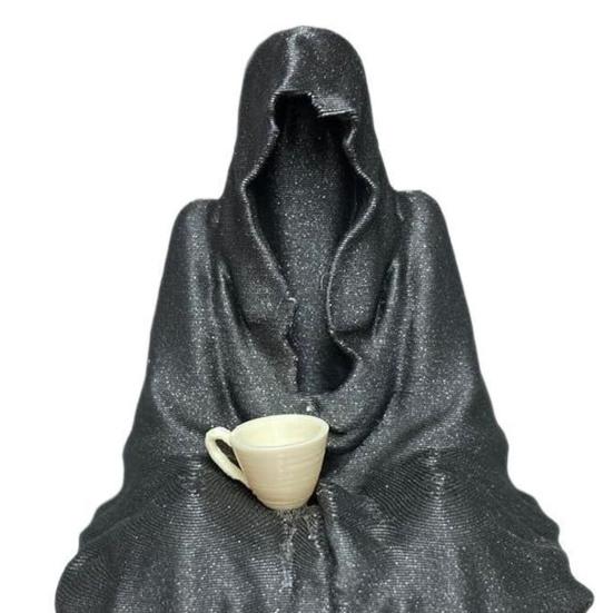 Halloween Black Robe Ornament Spooky Gothic Grim Reaper Figurine Statue Sculpture Holiday Party Home Office Desktop Decoration