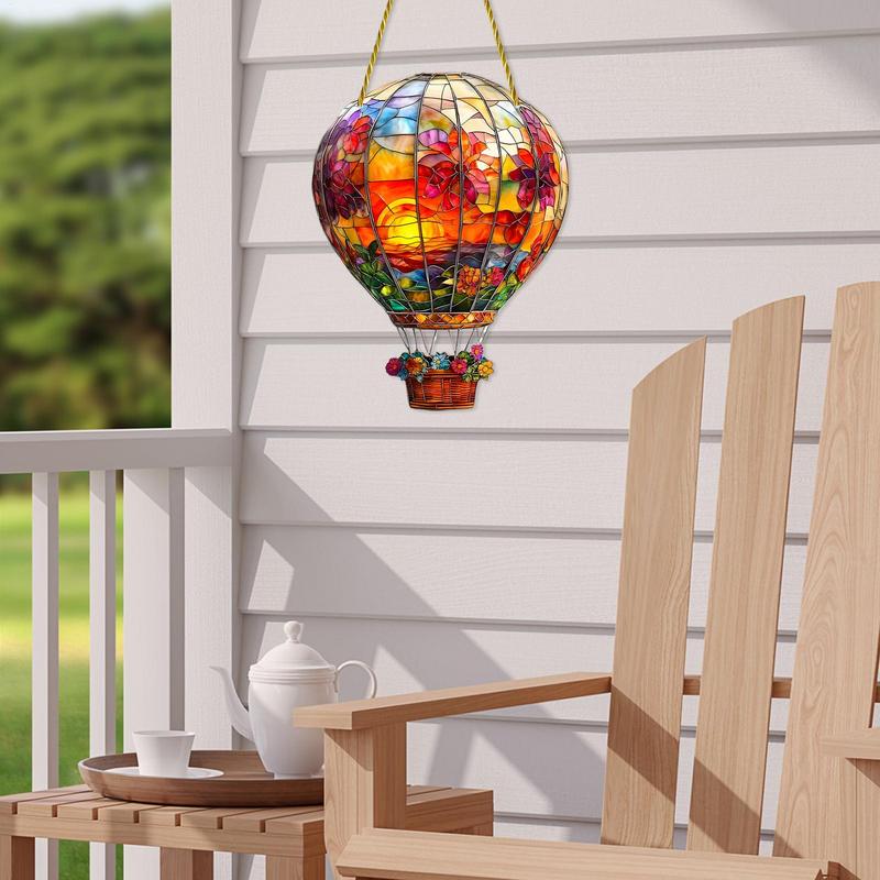 Hot Air Balloon Window Decorations Acrylic Wall Hangable Colored Decor Indoor Window Decor Hangable Art for Indoor Outdoor