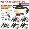 USB Бесдрайверная карта видеозахвата AV RCA/S-Video Захват сигнала 1080P для VHS/DVD/Игровой консоли Прямая трансляция/Запись