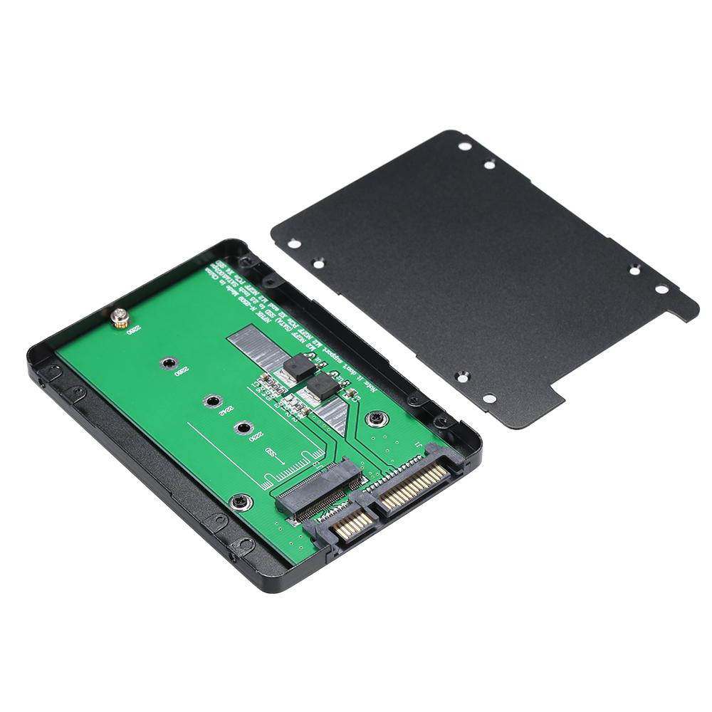 Черный металлический корпус SSD M.2 NGFF SSD на 22-контактную карту адаптера SATA 2.5 ii 2280, высота 7 мм