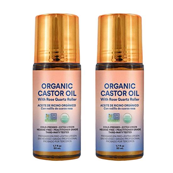 1/2 шт. 50 мл органическое касторовое масло с роликом из розового кварца для путешествий