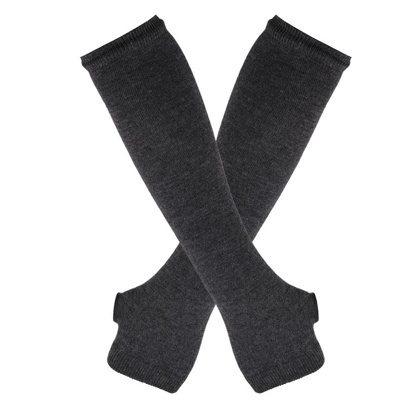 Полосатые унисекс перчатки с половиной пальцев длинные женские перчатки для девочек перчатки на руку теплые вязаные напульсники локтевые варежки теплая манжета