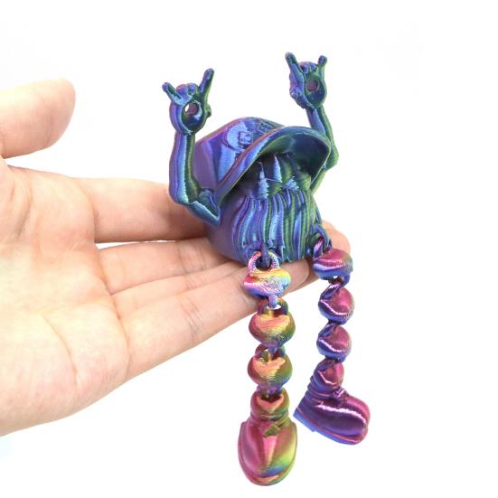 3D Printed Christmas Gnome Ornament Devil Horn Dwarf Figurine Fidget Toy with Movable Joints Articulated Elf Model Decoration