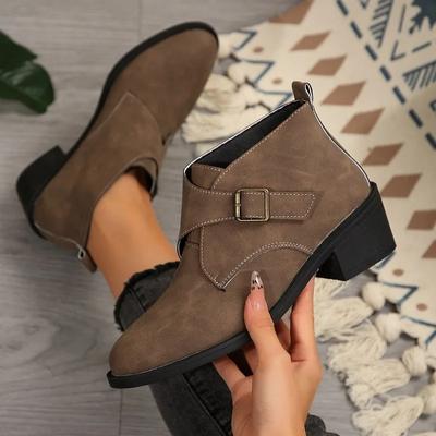 Модные женские ботильоны Зимние классические ботинки челси Женские кожаные остроносые квадратные каблуки Простые и удобные ковбойские сапоги