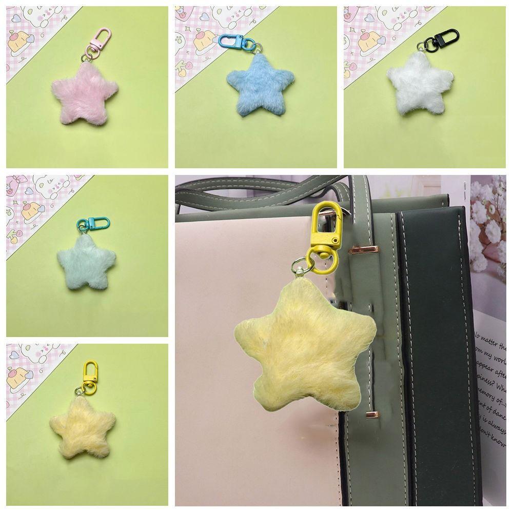 Pom Pom Starfish Multicolour Star Key Ring Pentagram Stars Backpack Pendant  Wedding Gifts