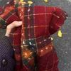 Plush Plaid Wool Scarf Tassel Long Shawl Classic Winter Cashmere Scarves  Student