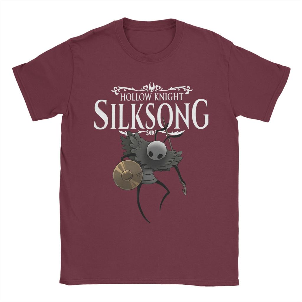 Мужские футболки Hollow Knight Silksong Повседневные 100% хлопок Футболка с коротким рукавом Футболка с круглым вырезом Топы Большого размера