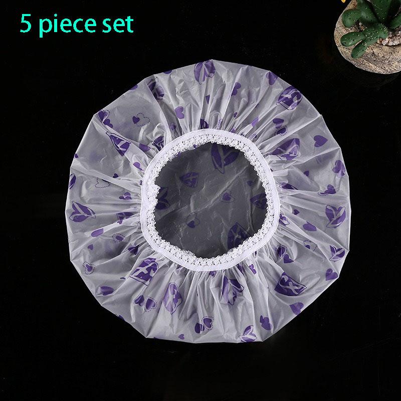 5-10PCS Thick Shower Cap For Women Waterproof Shower Cute Home Use Anti Oil Fume Foam Bath Children's Shower Cap And Head Cover