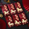 6Pcs Gold Foil Design New Year Red Packets Lucky 2026 Luck Money Bag Red Envelopes  Spring Festival