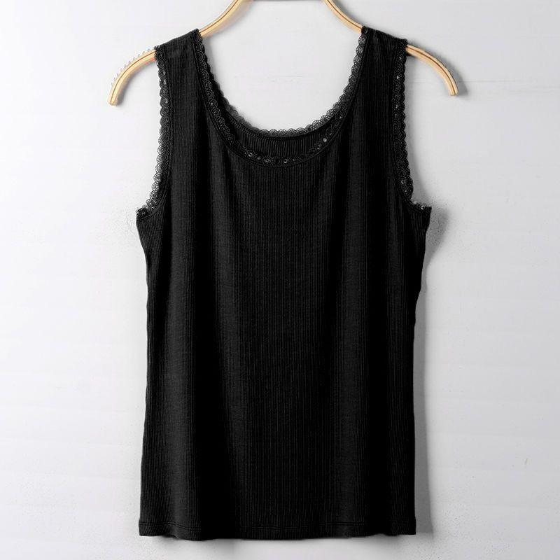 Летний тонкий жилет-комбинезон из модала с резинкой и женским кружевным цветочным узором, облегающий крой для верхней и нижней одежды, а также в качестве базового жилета