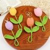 Sweet Cute Crochet Flowers Cartoon Weaved Keyrings Girl Women Knitted Keychain  Car Pendant