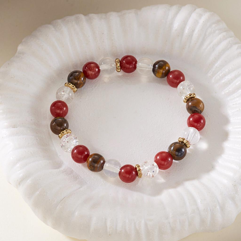 Geometric Agate Beaded Bracelet For Women Handmade Elastic Cord Jewelry For Travel Gift