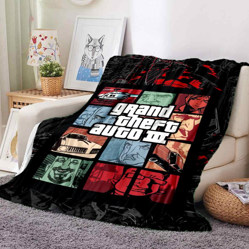 Gta Iii Cover Flannel Blanket Throw Blanket Soft Warm Sofa Bed Camping Home Decor Unique Christmas Gift C9211699