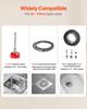Drain Cleaner Machine, 390W 1400RPM Electric Pipe Drain Cleaning Machine Sewer Snake with 12m x 16mm, 4.5m x 16mm & 8m x 9.5mm Steel Spring Cable and